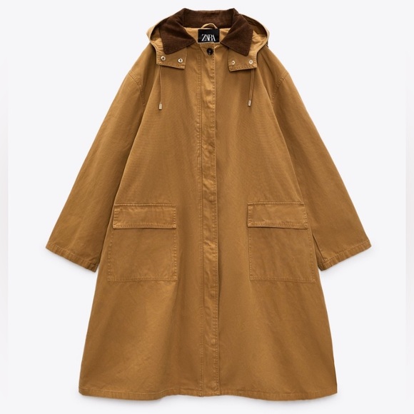 Zara parka oversized in tan color - Picture 1 of 4